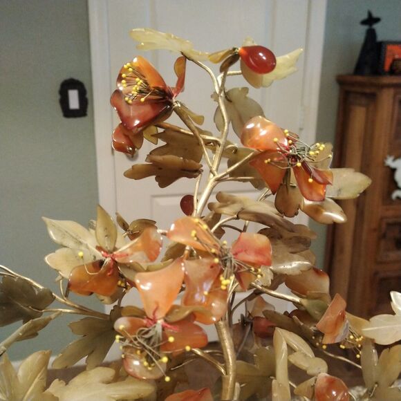 LARGE VINTAGE JAPANESE JADE TREE 14" TALL - Picture 5 of 16